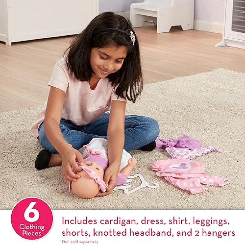 MELISSA & DOUG MIX & MATCH FASHION DOLL CLOTHES SET FOR 12"-18" DOLLS (6 PCS)