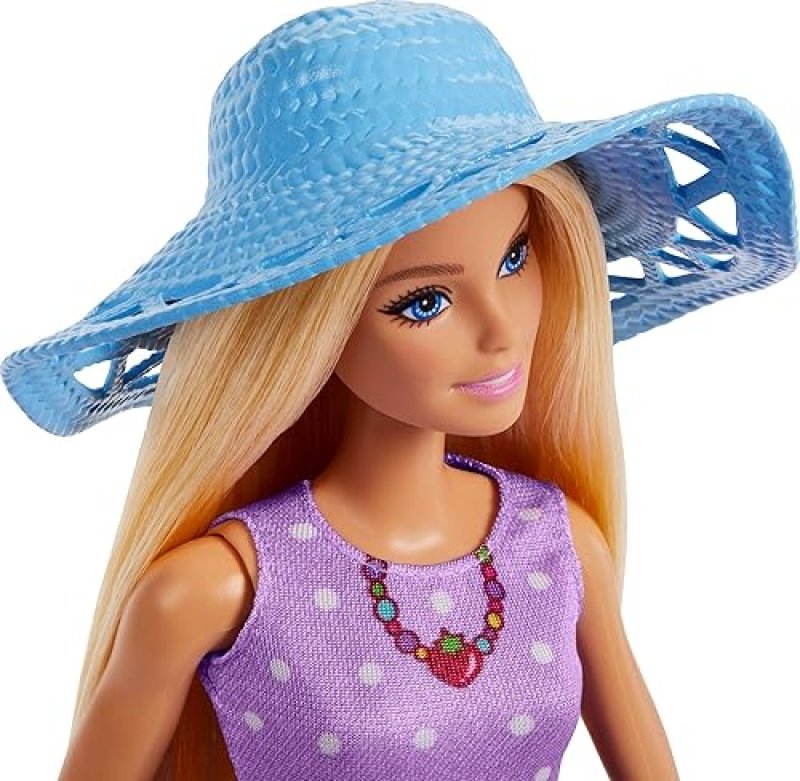 BARBIE PICNIC PLAYSET WITH DOLLS, ACCESSORIES & FOOD - 9 PIECES
