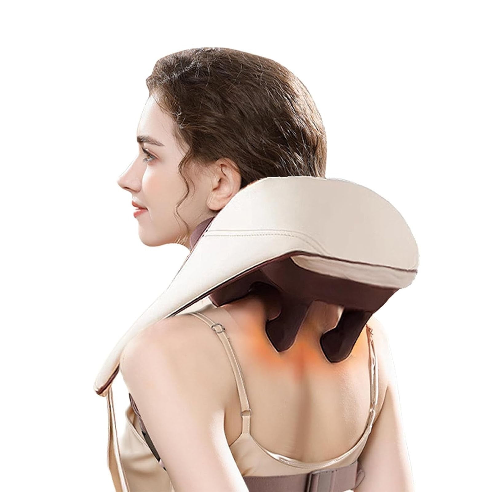 CORDLESS NECK MASSAGER WITH HEAT FOR PAIN RELIEF AND DEEP TISSUE MASSAGE