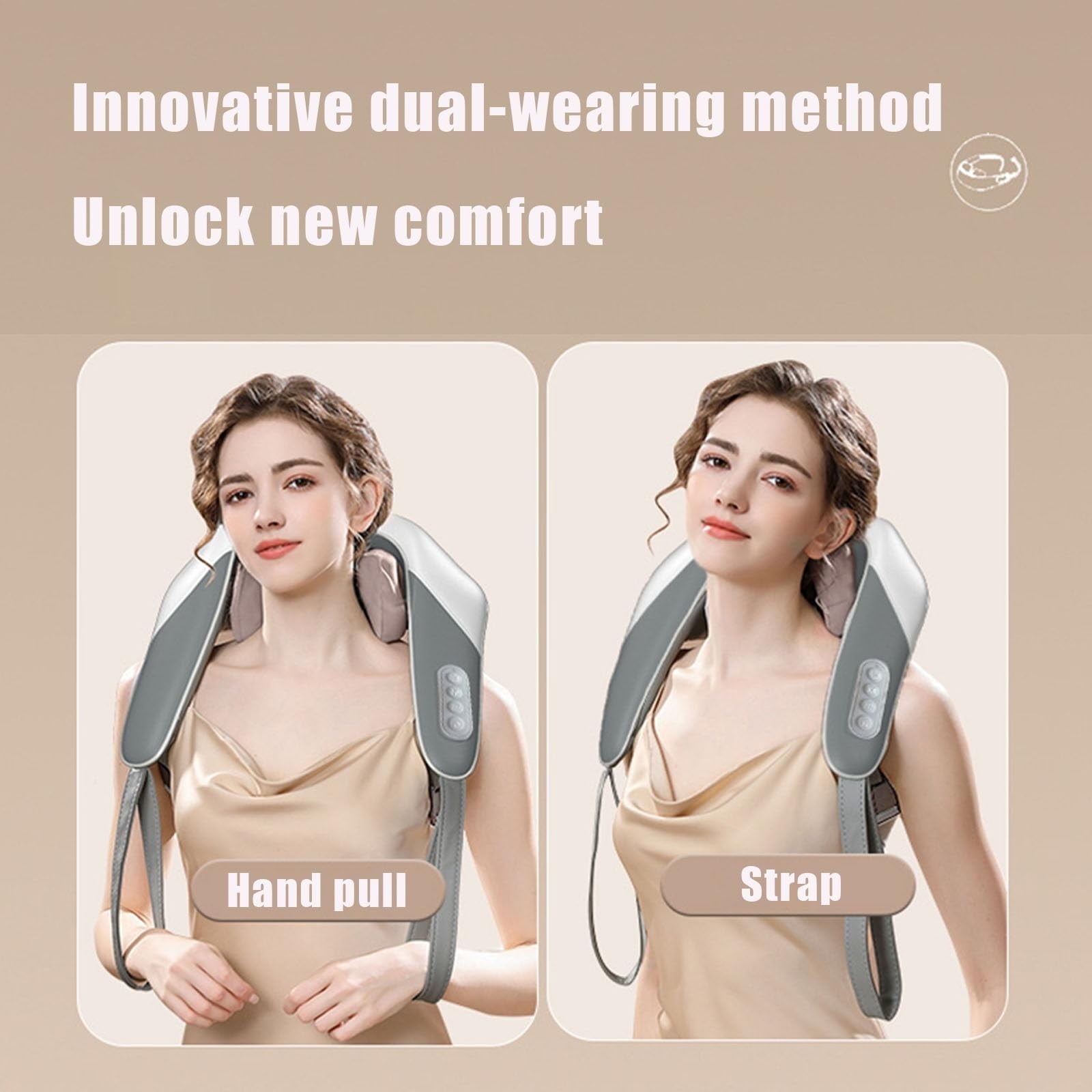CORDLESS NECK MASSAGER WITH HEAT FOR PAIN RELIEF AND DEEP TISSUE MASSAGE