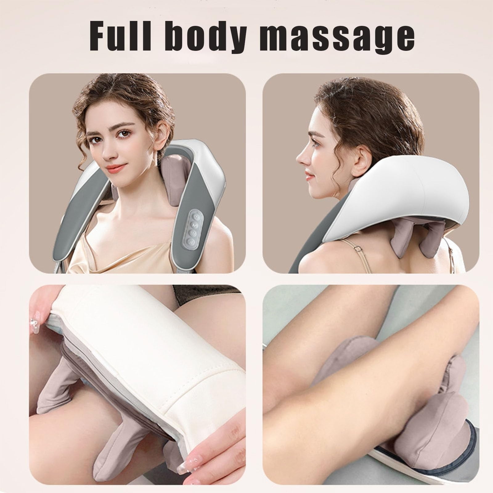 CORDLESS NECK MASSAGER WITH HEAT FOR PAIN RELIEF AND DEEP TISSUE MASSAGE