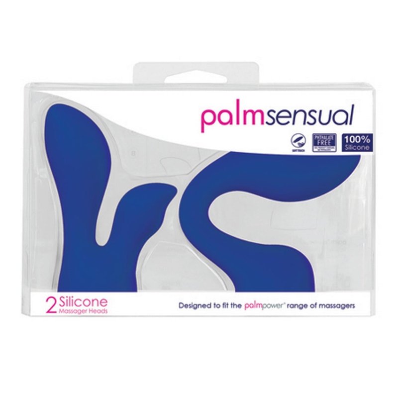 BMS ENTERPRISES BLUE SILICONE MASSAGER HEADS FOR PALM POWER PALM - 2-PIECE ATTACHMENTS