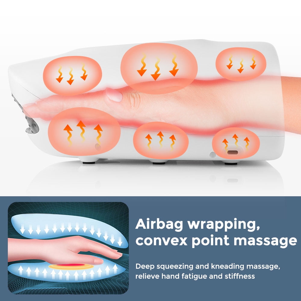CORDLESS ELECTRIC HAND MASSAGER WITH TOUCHSCREEN, COMPRESSION, HEATING - IDEAL GIFT FOR WOMEN"