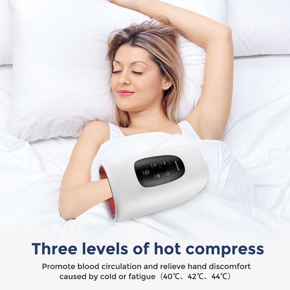 CORDLESS ELECTRIC HAND MASSAGER WITH TOUCHSCREEN, COMPRESSION, HEATING - IDEAL GIFT FOR WOMEN"