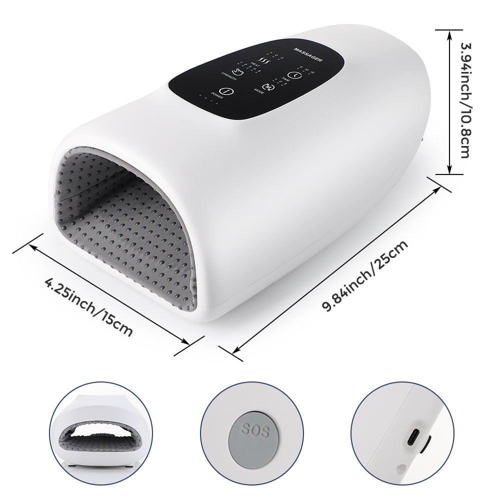 CORDLESS ELECTRIC HAND MASSAGER WITH TOUCHSCREEN, COMPRESSION, HEATING - IDEAL GIFT FOR WOMEN"