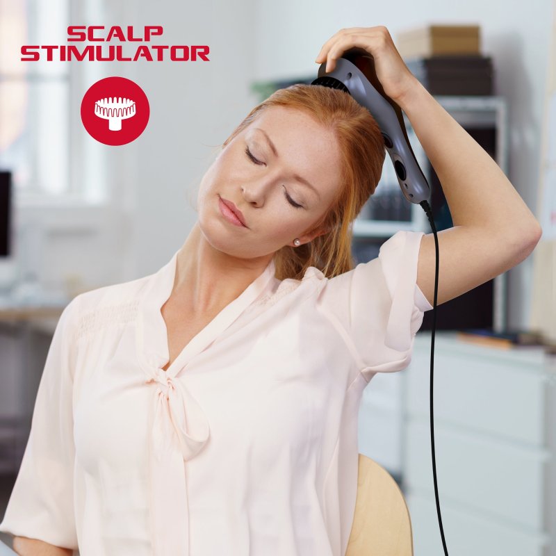 FITRX HEAT THERAPY NECK & BACK MASSAGER WITH HANDHELD MASSAGE GUN - MULTIPLE SPEEDS, ATTACHMENTS, HEAT SETTINGS