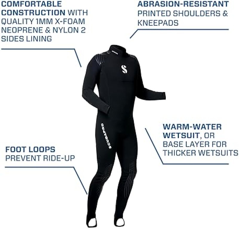 SCUBAPRO MEN'S 1MM DEFINITION STEAMER FULL SUIT: LIGHTWEIGHT X-FOAM NEOPRENE, ABRASION-RESISTANT, POOL TRAINING & WARM-WATER DIVING