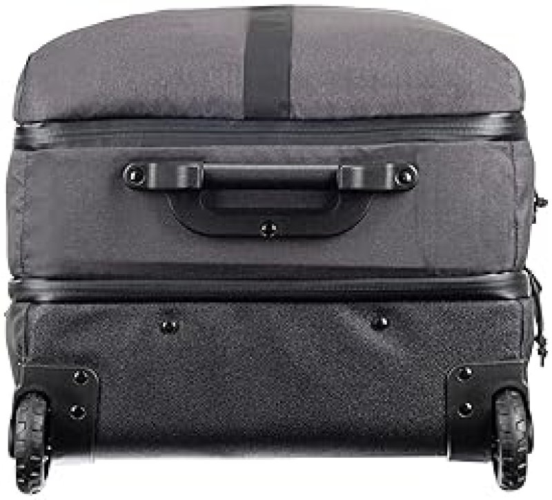 SCUBAPRO DEFINITION DUO COMPARTMENT 118 WHEELED DUFFLE DIVE BAG WITH ADJUSTABLE BACKPACK STRAPS, TOP