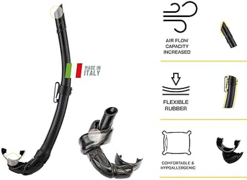 CRESSI FREEDIVING AND SCUBA DIVING MASK & SNORKEL SET - ANTI-FOG, LOW VOLUME, FLEXIBLE - MADE IN ITALY