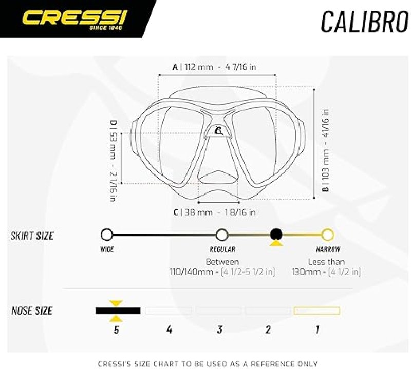 CRESSI FREEDIVING AND SCUBA DIVING MASK & SNORKEL SET - ANTI-FOG, LOW VOLUME, FLEXIBLE - MADE IN ITALY