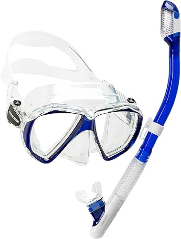 CRESSI ADULT SNORKELING KIT: DUAL LENS MASK + DRY SNORKEL SET, SOFT SILICONE, PERFECT SEAL, DESIGNED IN ITALY