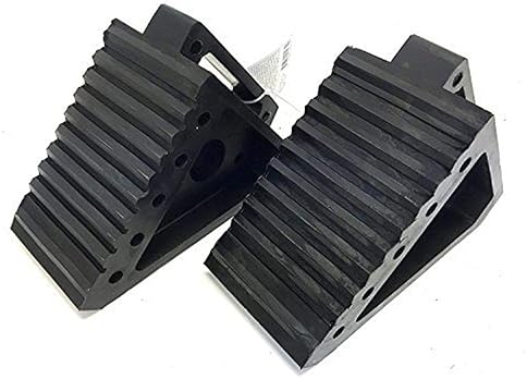 MAXXHAUL HEAVY DUTY BLACK WHEEL CHOCK 2-PACK, 8" X 4" X 6" BY MAXXHAUL - SOLID RUBBER