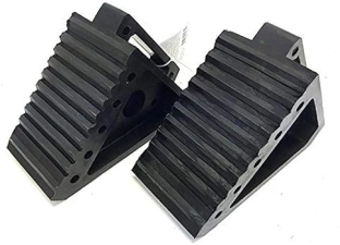 MAXXHAUL HEAVY DUTY BLACK WHEEL CHOCK 2-PACK, 8" X 4" X 6" BY MAXXHAUL - SOLID RUBBER
