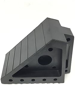 MAXXHAUL HEAVY DUTY BLACK WHEEL CHOCK 2-PACK, 8" X 4" X 6" BY MAXXHAUL - SOLID RUBBER