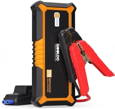 GOOLOO 4000A PEAK CAR JUMP STARTER: SUPERSAFE LITHIUM JUMP BOX FOR ALL VEHICLES, USB & TYPE C PORTS (ORANGE)