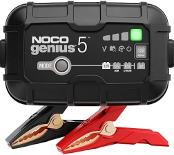 NOCO GENIUS5 5A SMART CAR BATTERY CHARGER FOR 6V/12V AUTOMOTIVE, MOTORCYCLE, ATV, LITHIUM & DEEP CYCLE BATTERIES