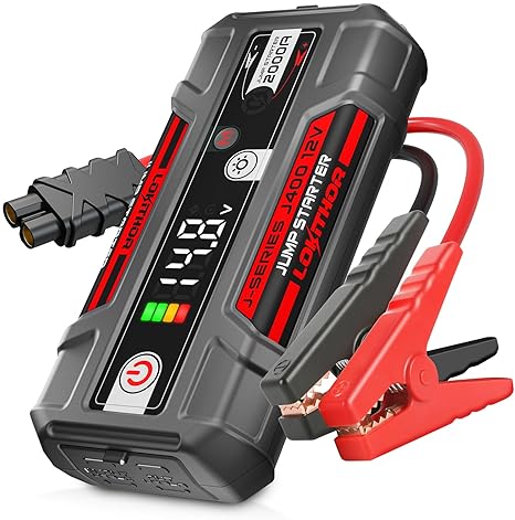 LOKITHOR 2000A 12V LITHIUM JUMP STARTER WITH CONNECTMAX TECH FOR GAS & DIESEL ENGINES