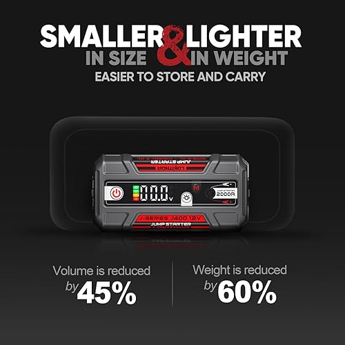 LOKITHOR 2000A 12V LITHIUM JUMP STARTER WITH CONNECTMAX TECH FOR GAS & DIESEL ENGINES