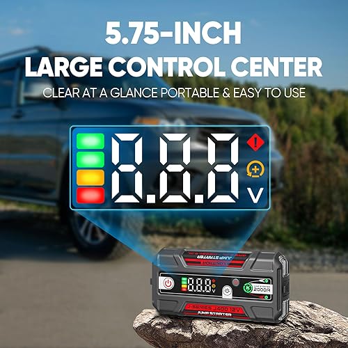 LOKITHOR 2000A 12V LITHIUM JUMP STARTER WITH CONNECTMAX TECH FOR GAS & DIESEL ENGINES