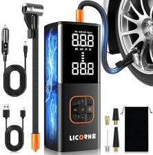 LICORNE PORTABLE TIRE INFLATOR AIR COMPRESSOR WITH DIGITAL GAUGE - 180PSI, FAST PUMP FOR CAR, BIKE, MOTORCYCLE, BALL