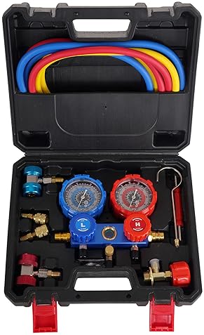 HZAUTOS 1/3HP VACUUM PUMP & MANIFOLD GAUGE SET: HVAC REFRIGERATION KIT