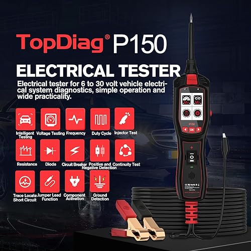 TOPDIAG AUTOMOTIVE ELECTRICAL TESTER FOR CARS 6V-30V, CIRCUIT BREAKER FINDER TOOL, VOLTAGE TESTER - P150