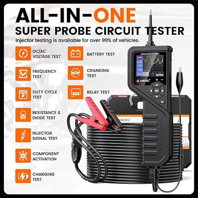 ANCEL PB600 AUTOMOTIVE POWER CIRCUIT PROBE TESTER KIT - MULTIMETER/OSCILLOSCOPE, 30FT CABLE