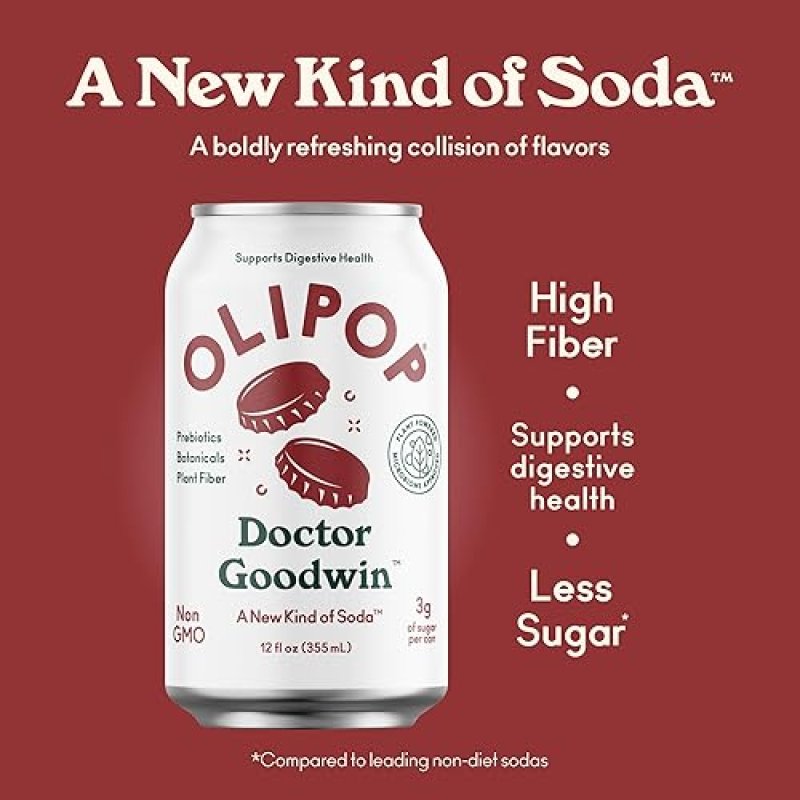 OLIPOP DR. GOODWIN SPARKLING TONIC: PREBIOTIC SOFT DRINK FOR DIGESTIVE & IMMUNE HEALTH