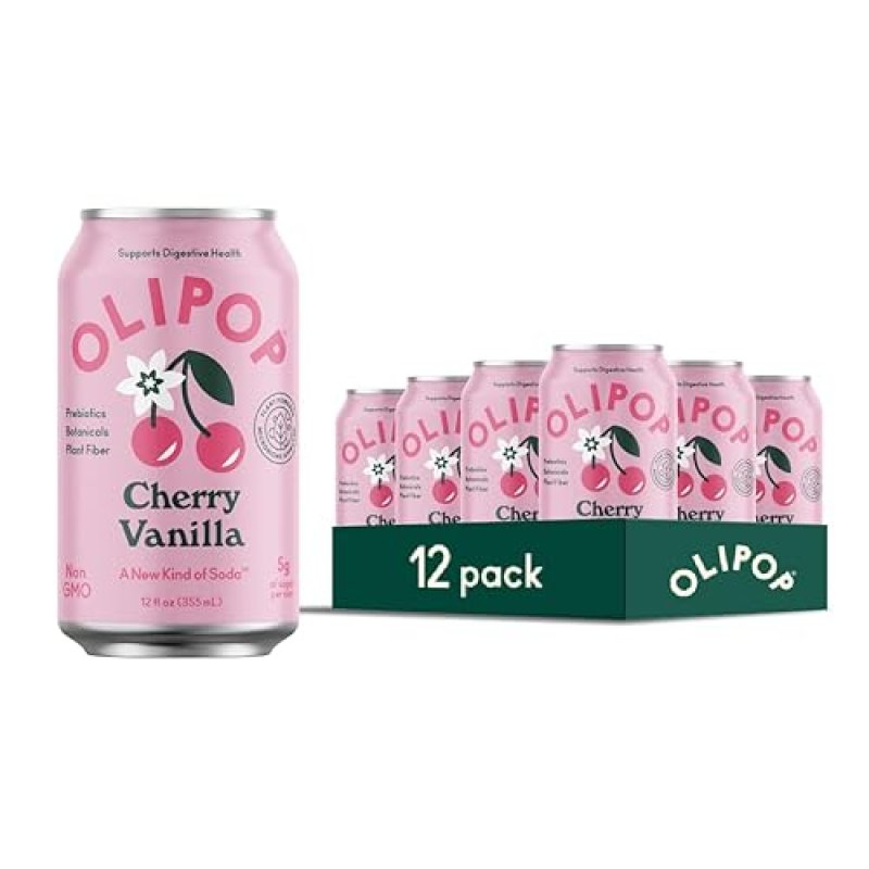 OLIPOP CREAM SODA PREBIOTIC SODA, 12OZ (12-CANS), GLUTEN-FREE, VEGAN, GMO-FREE