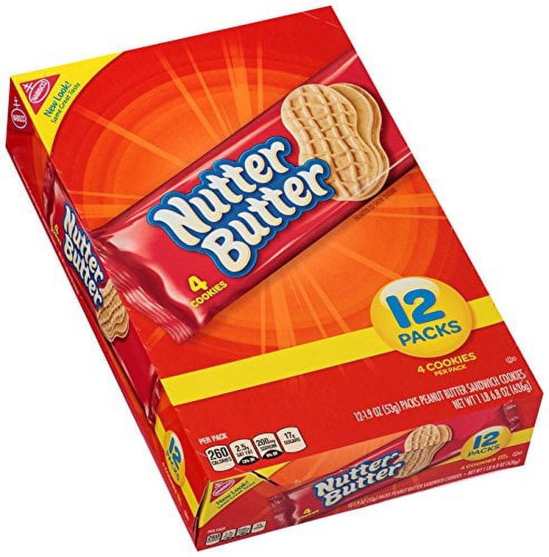 NABISCO NUTTER BUTTER PEANUT BUTTER COOKIES, 12CT, 16.7OZ BOX X2