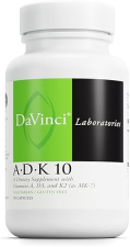 DAVINCI LABS ADK 10 - BONE, HEART & IMMUNE HEALTH SUPPORT - VITAMIN A, D3, K2 - VEGETARIAN - 90 CAPSULES