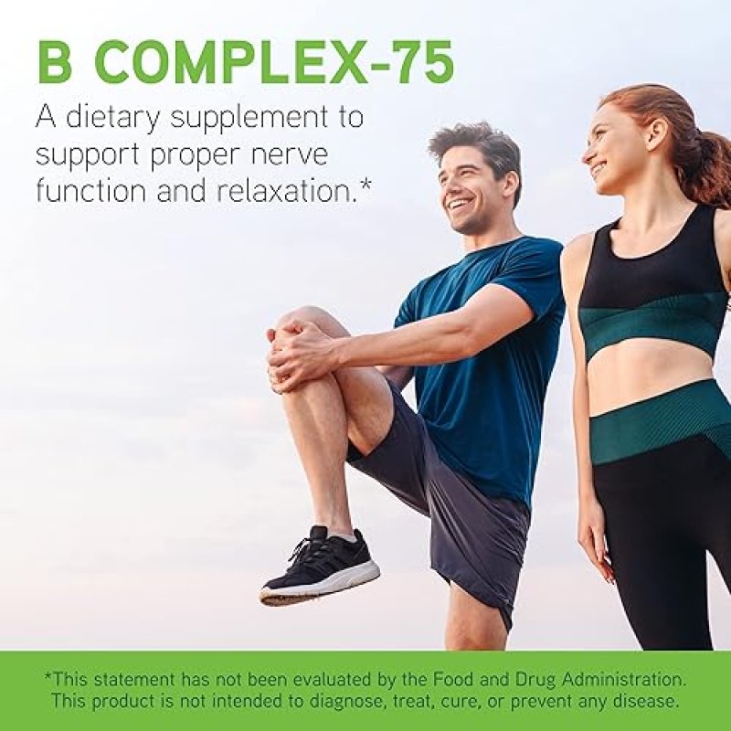 DAVINCI LABS B COMPLEX-75 CAPSULES - RELAXATION & NERVE SUPPORT - VEGETARIAN & GLUTEN-FREE