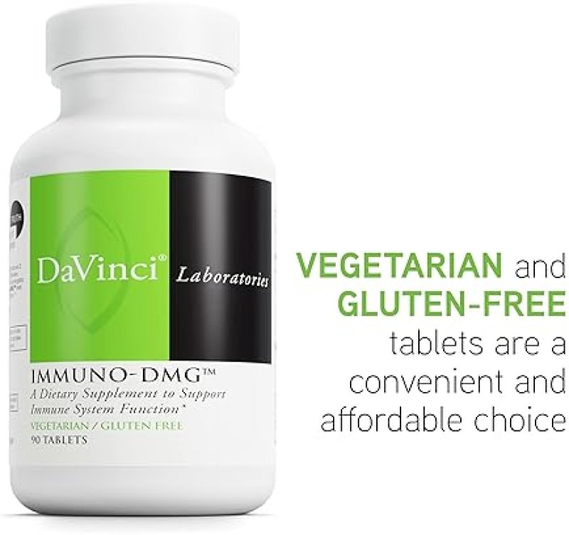 DAVINCI LABS IMMUNO-DMG SUPPLEMENT FOR IMMUNE SUPPORT - DMG, MAITAKE, LARCH, BETA GLUCAN - GLUTEN-FREE - 90 TABS