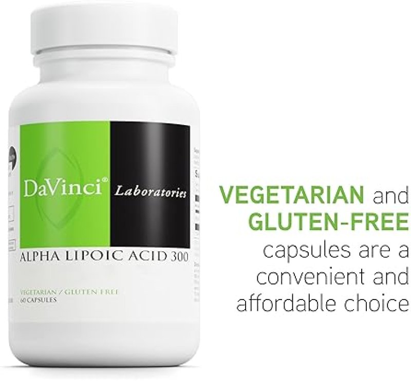 DAVINCI LABS ALPHA LIPOIC ACID 300: METABOLISM & COLLAGEN SUPPORT - 300MG PER CAPSULE - GLUTEN-FREE - 60 CAPS