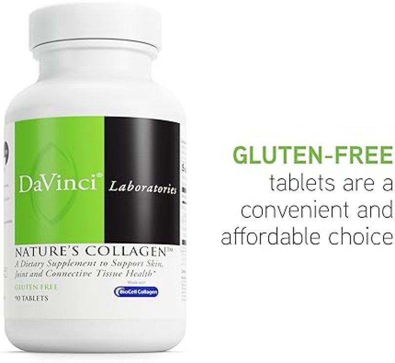 DAVINCI LABS NATURES COLLAGEN BIOCELL SUPPLEMENT - JOINT & SKIN HEALTH - GLUTEN-FREE - 90 TABLETS