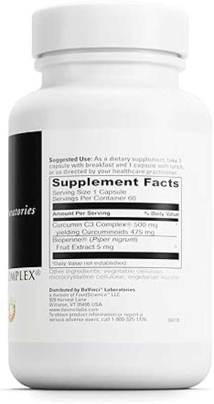 DAVINCI LABS CURCUMIN C3 COMPLEX: GALLBLADDER & LIVER SUPPORT SUPPLEMENT - 60 CAPSULES
