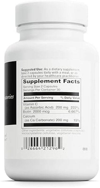 DAVINCI LABS BIOTIN DIETARY SUPPLEMENT FOR SKIN & HAIR HEALTH - VEGETARIAN - GLUTEN-FREE - 60 CAPSULES