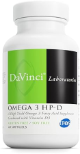 DAVINCI LABS OMEGA 3 HP-D DIETARY SUPPLEMENT FOR IMMUNE, JOINT, CARDIO & SKIN HEALTH - WITH VITAMIN D3 - GLUTEN-FREE - 60 SOFTGELS