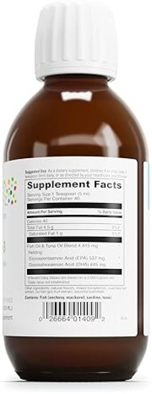 DAVINCI LABS KID-FRIENDLY LIQUID OMEGA-3 SUPPLEMENT FOR IMMUNE SYSTEM & BRAIN SUPPORT - CHERRY ORANGE FLAVOR - 200ML