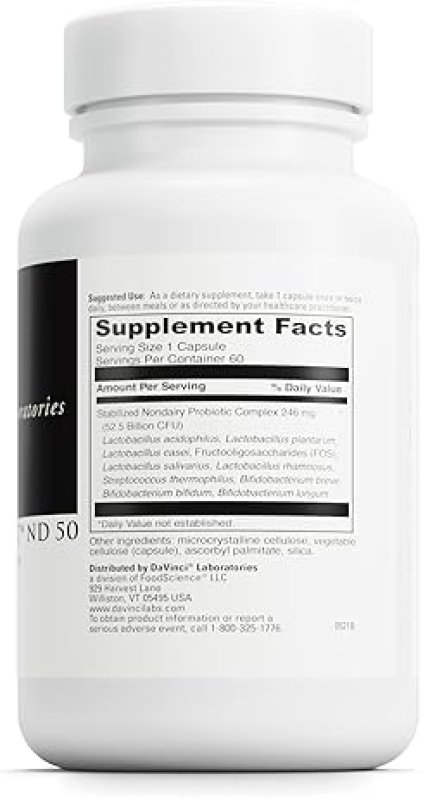DAVINCI LABS MEGA PROBIOTIC ND 50 - NON-DAIRY SUPPLEMENT - DIGESTIVE & IMMUNE HEALTH - 60 CAPSULES