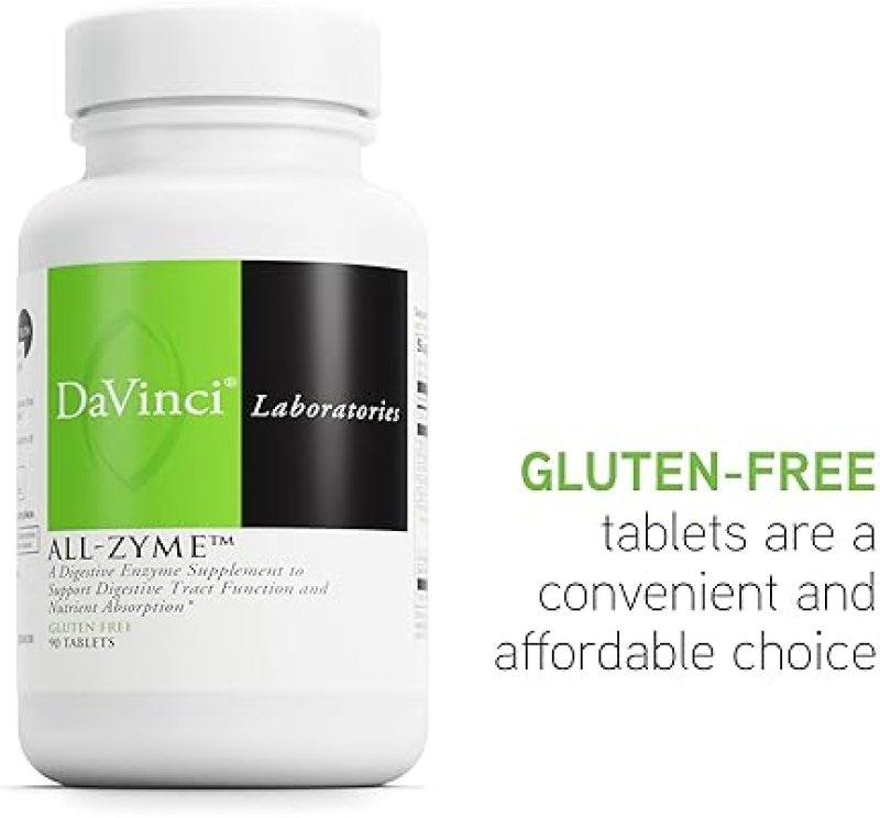 DAVINCI LABS DIGESTIVE ENZYME SUPPLEMENT WITH CALCIUM, PEPSIN, BROMELAIN, PAPAIN - 90 TABLETS