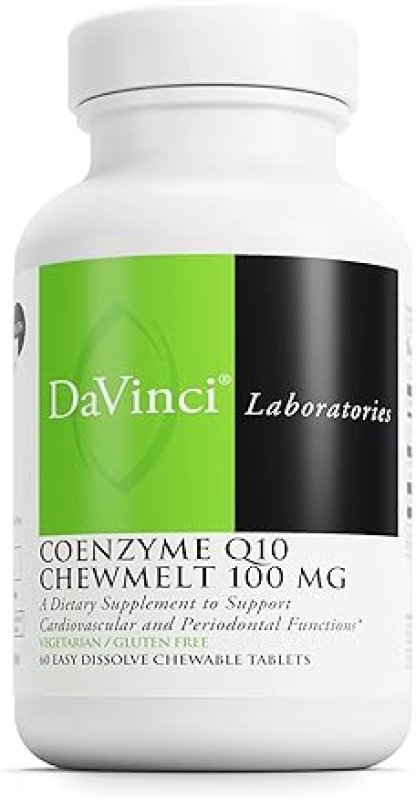DAVINCI LABS COQ10 CHEWMELT 100MG - SUPPORTS LIVER, BRAIN, HEART HEALTH - 60 CHEWABLE TABLETS
