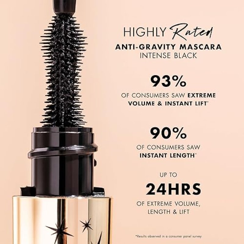 MILANI ANTI-GRAVITY BLACK MASCARA WITH CASTOR OIL - VOLUME & LENGTH
