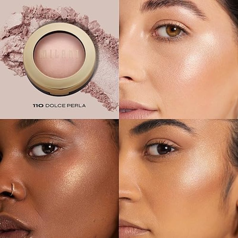 MILANI BAKED HIGHLIGHTER DOLCE PERLA - SHIMMERY CRUELTY-FREE POWDER, 0.25 OZ