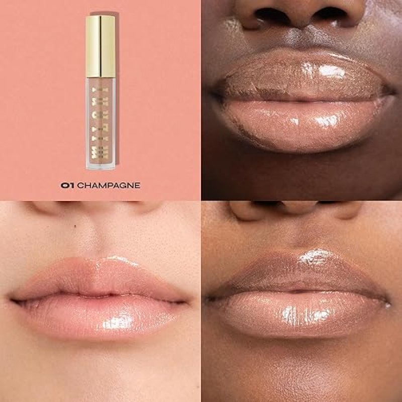 MILANI LIP GLOSS: NOURISHING LIP PLUMPER WITH HYALURONIC ACID & PEPTIDES - CHAMPAGNE