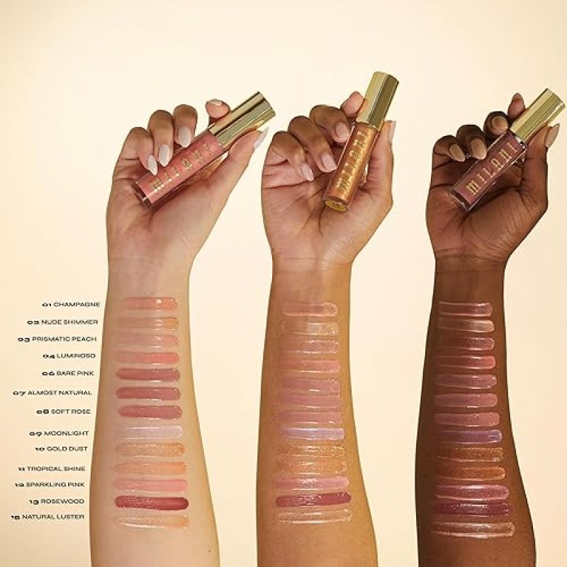 MILANI LIP GLOSS: NOURISHING LIP PLUMPER WITH HYALURONIC ACID & PEPTIDES - CHAMPAGNE