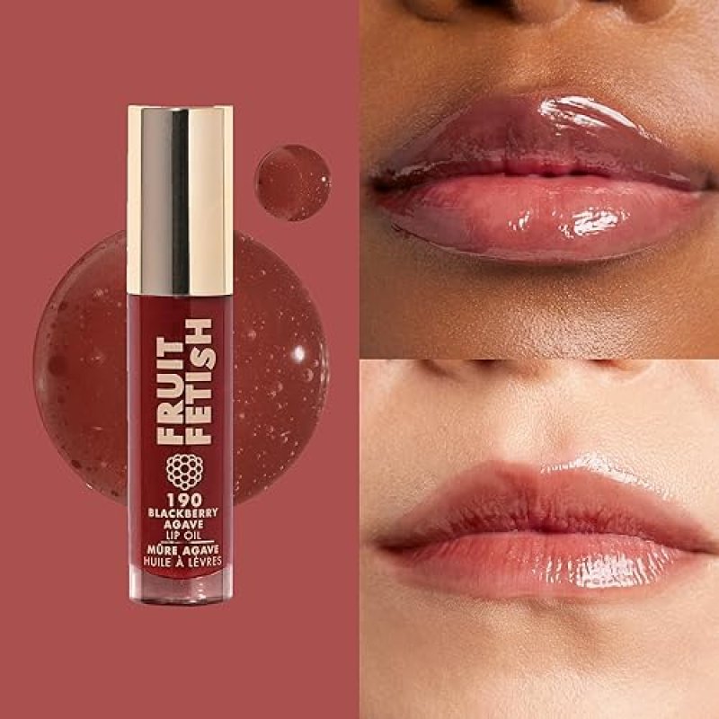 MILANI FRUIT FETISH LIP OIL WITH VITAMIN E - BLACKBERRY AGAVE HYDRATING LIP TREATMENT