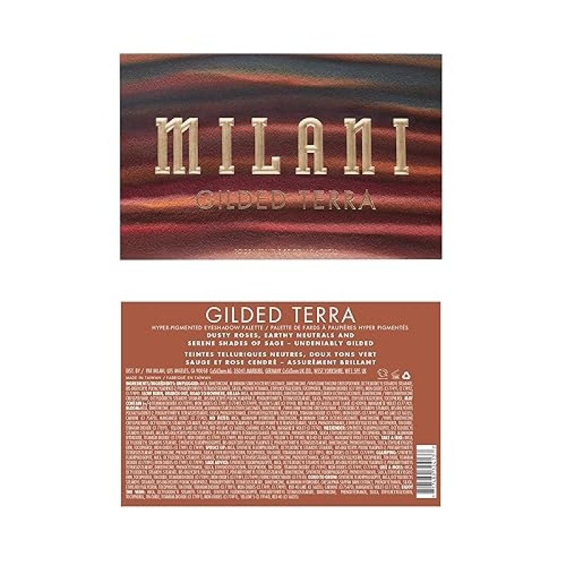 MILANI GILDED TERRA EYESHADOW PALETTE - 15 HYPER-PIGMENTED SHADES FOR INTENSE COLOR POP