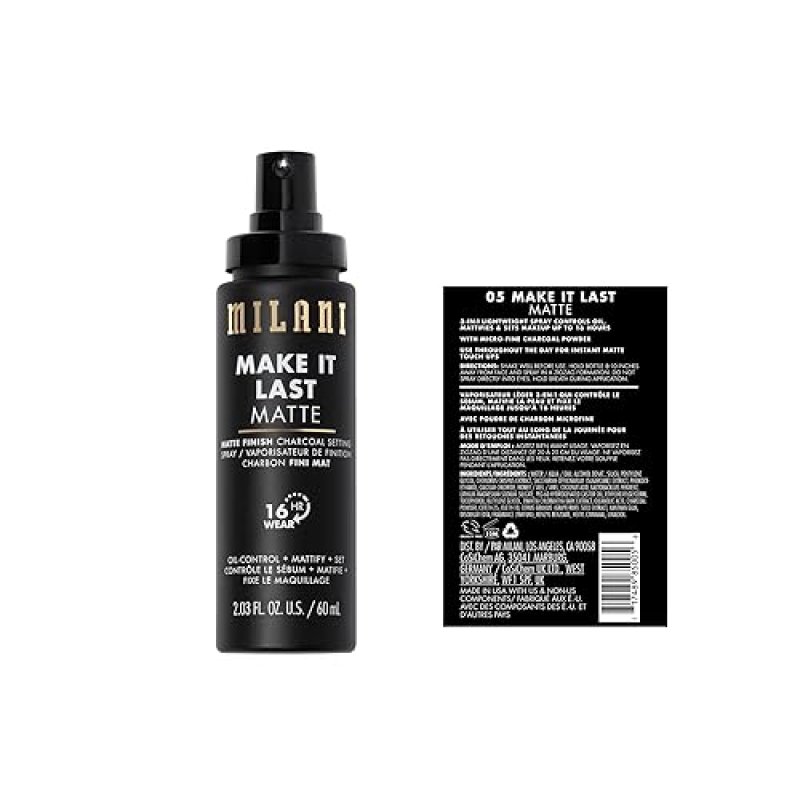 MILANI MATTE FINISH SETTING SPRAY + PRIMER FOR OILY SKIN, 2.03 FL. OZ