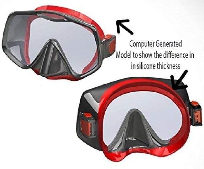 ATOMIC AQUATICS FRAMELESS 2 SCUBA DIVING SNORKELING MASK | WIDE VIEW | SOFT SEAL | TRAVEL CASE | LARGE FIT